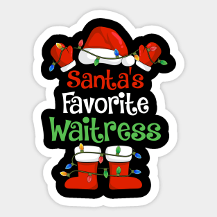 Santa's Favorite Waitress Funny Christmas Pajamas Sticker